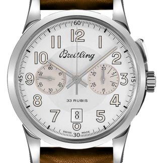 Breitling Transocean Chronograph 1915 Manual Winding Silver Dial Men’s Watch AB141112/G799-433X